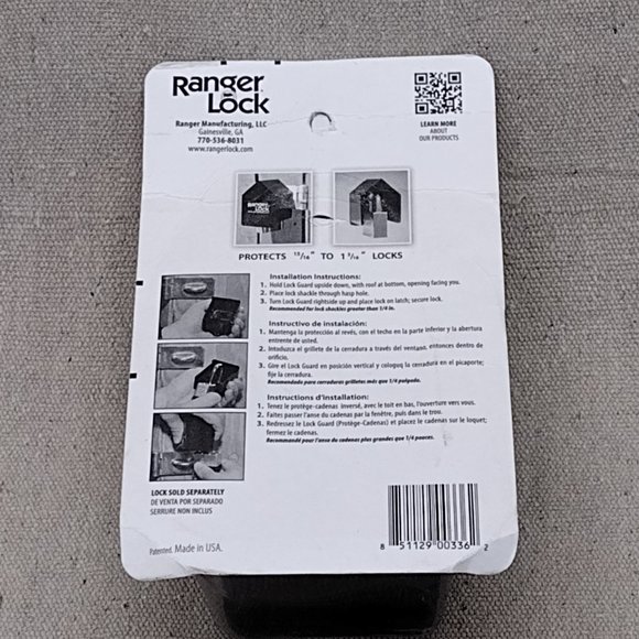 Ranger Lock Guard Model RGST-OP Protects Most 1" Locks Hardened Steel Housing - Picture 4 of 16